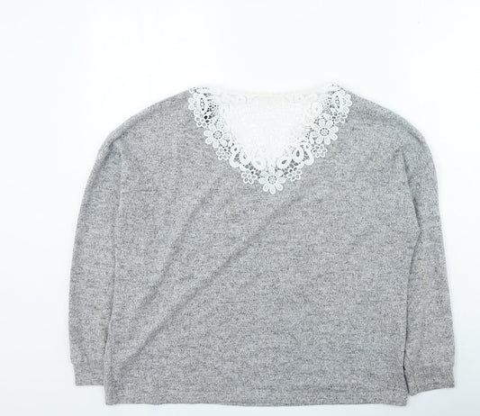Womens UK Size 12 Dorothy Perkins Grey Pullover Jumper