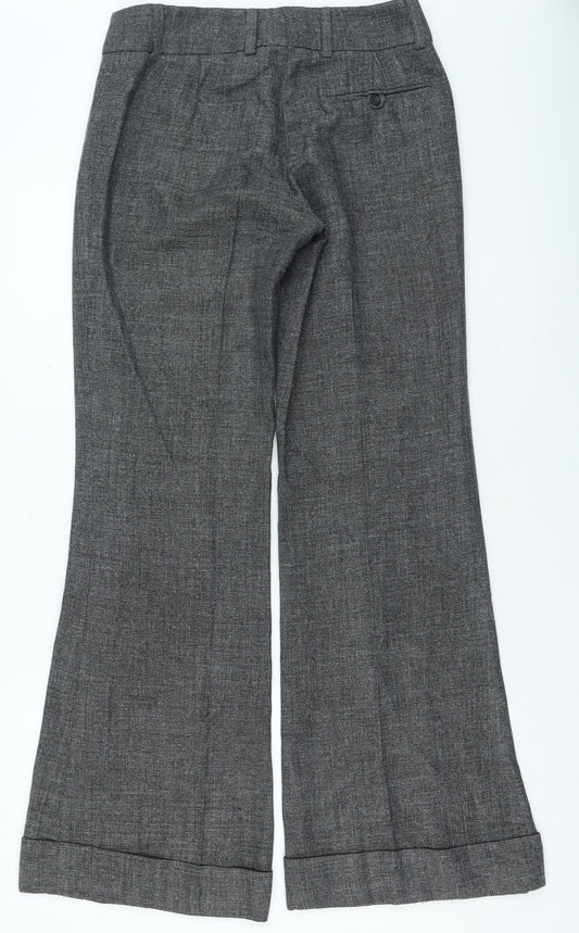 Hennes Womens Grey Polyester Trousers Size 38 in L27 in Regular Zip