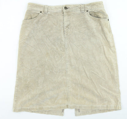 Divided Womens Beige Cotton Straight & Pencil Skirt Size 40 in Zip