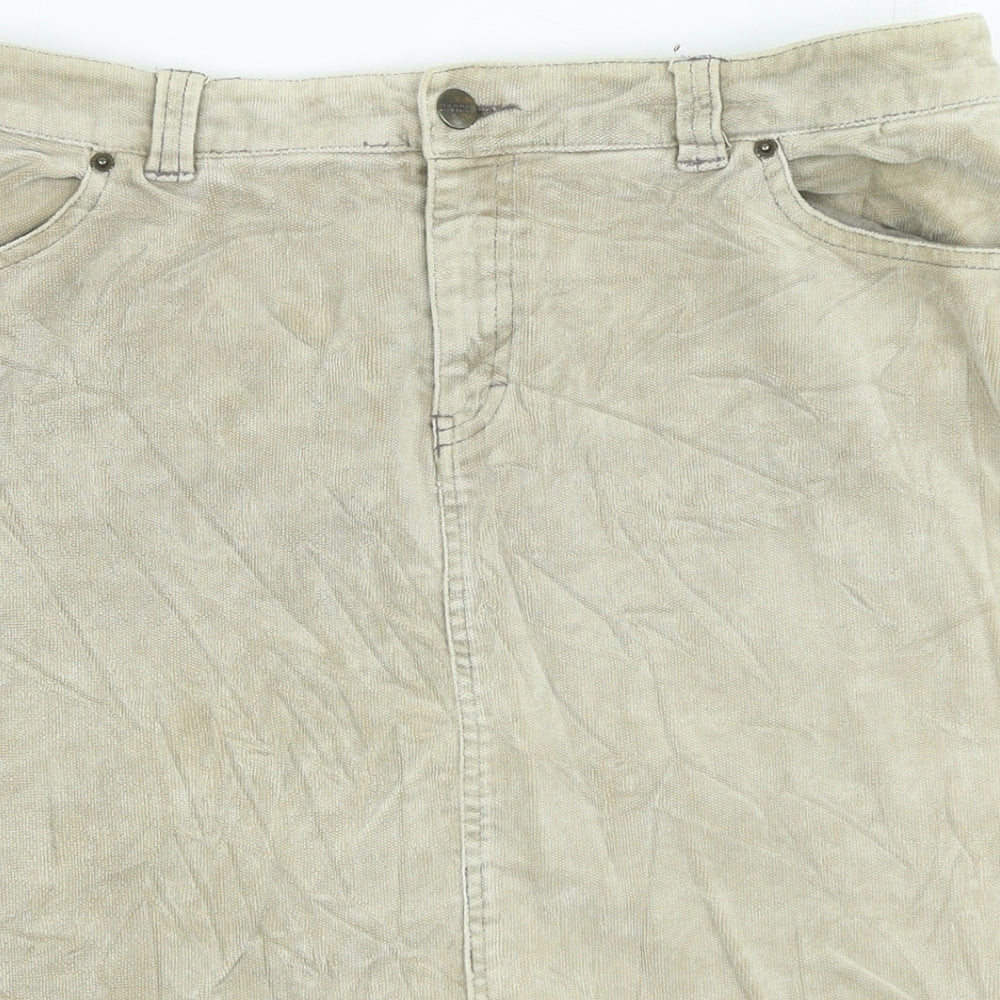 Divided Womens Beige Cotton Straight & Pencil Skirt Size 40 in Zip