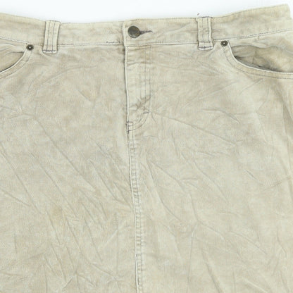 Divided Womens Beige Cotton Straight & Pencil Skirt Size 40 in Zip