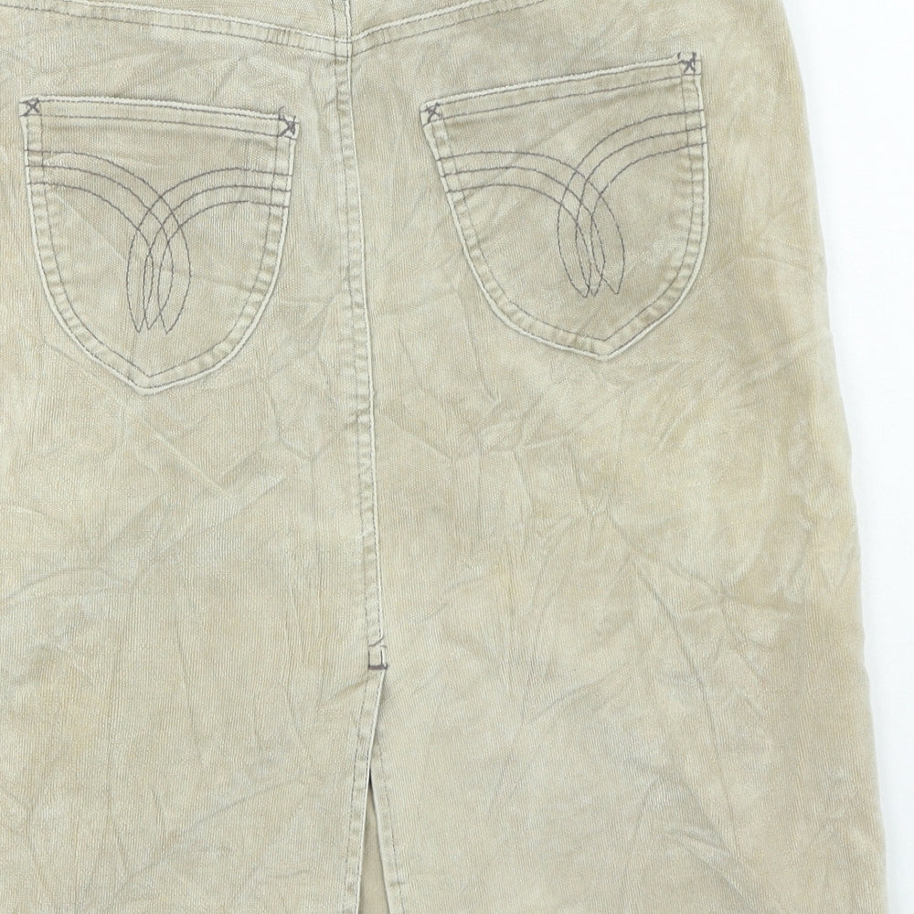 Divided Womens Beige Cotton Straight & Pencil Skirt Size 40 in Zip