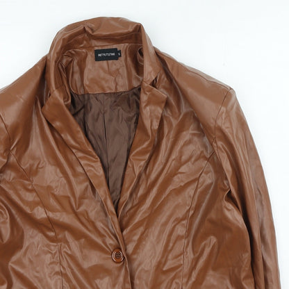 Womens UK Size S PRETTYLITTLETHING Brown Jacket
