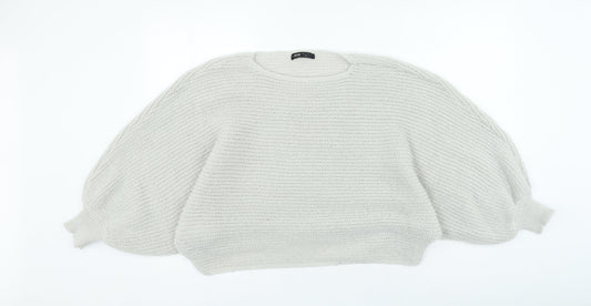 SheIn Womens Grey Round Neck Polyester Pullover Jumper Size M