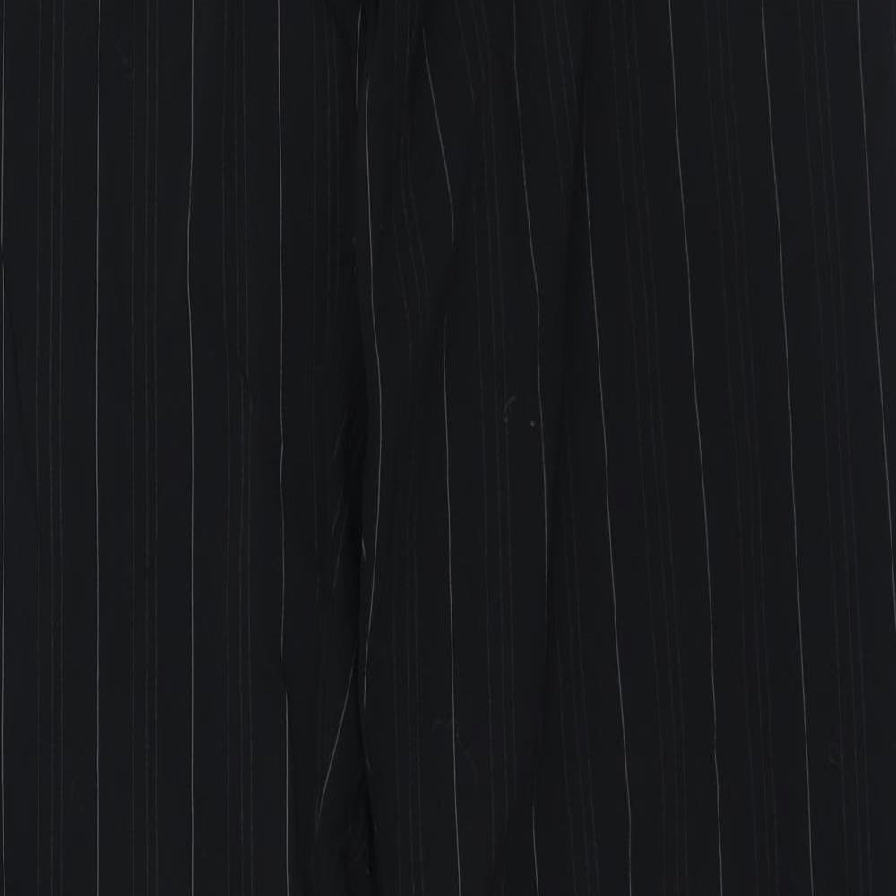 Preworn Mens Black Polyester Trousers Size 36 in L27 in Regular Zip