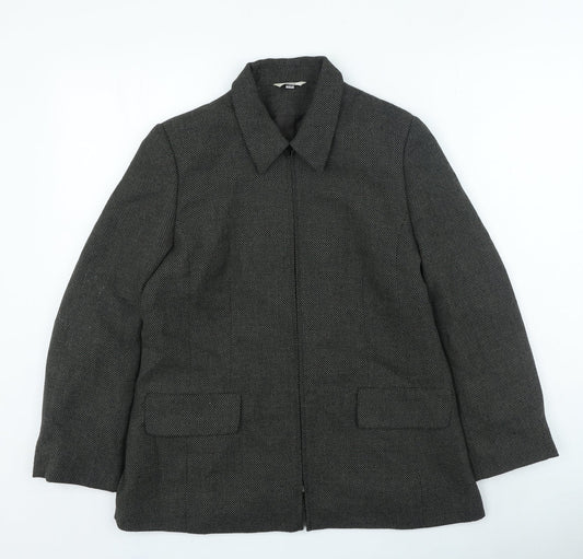Klass Womens Grey Jacket Size 14 Zip