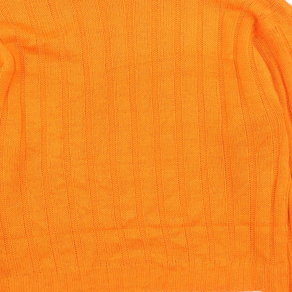Boohoo Womens Orange High Neck Acrylic Pullover Jumper Size M