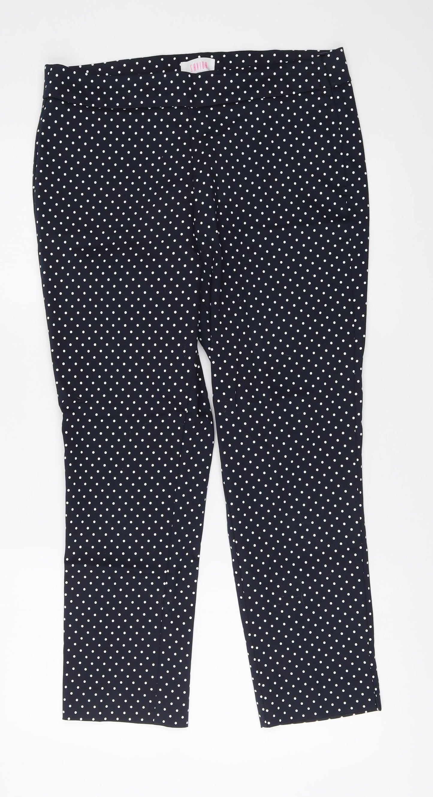 Womens UK Size 14 Savida Regular Fit Carrot Blue Trousers
