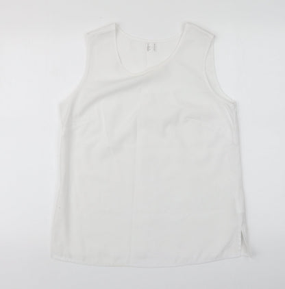 Womens UK Size 12 H&M White Basic Tank
