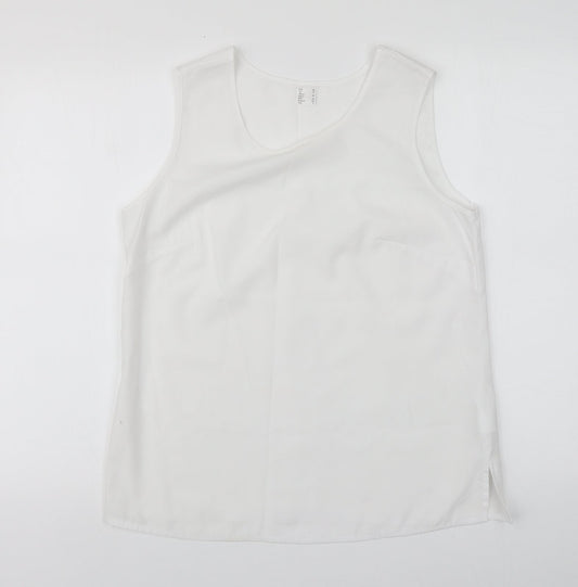 Womens UK Size 12 H&M White Basic Tank