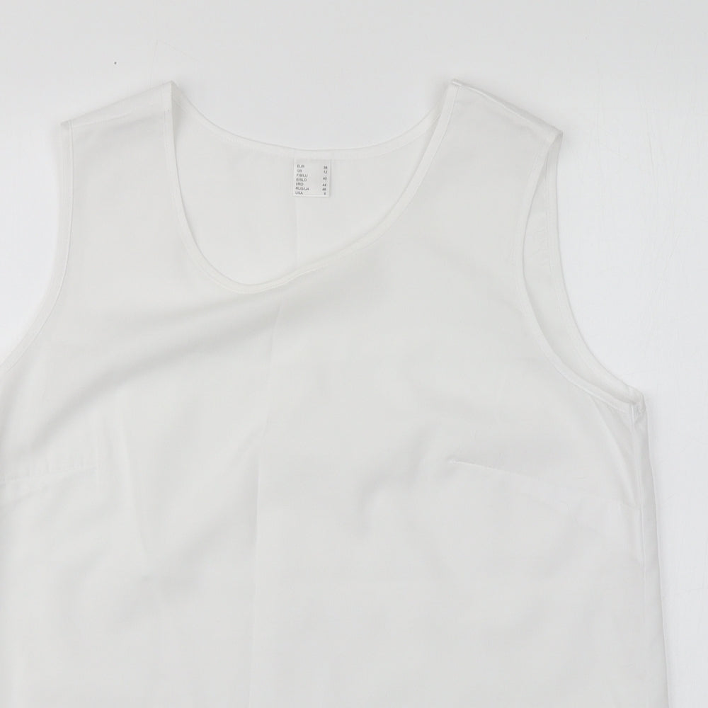 Womens UK Size 12 H&M White Basic Tank