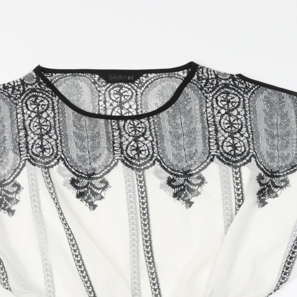 Womens UK Size 8 Savida White Basic Blouse