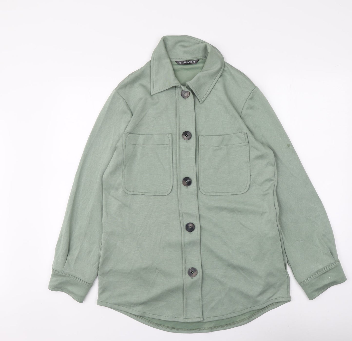 Womens UK Size S Dunnes Stores Green Basic Button-Up