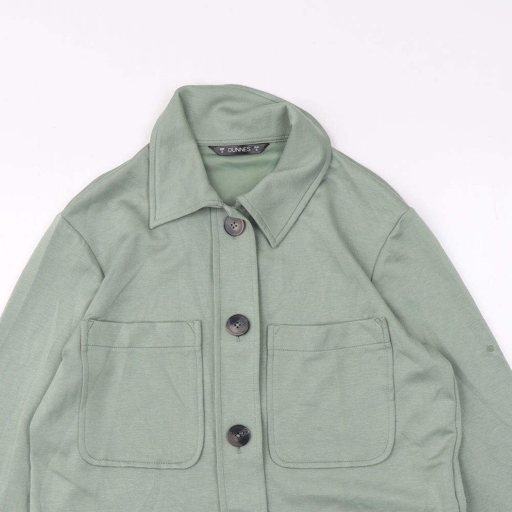 Womens UK Size S Dunnes Stores Green Basic Button-Up