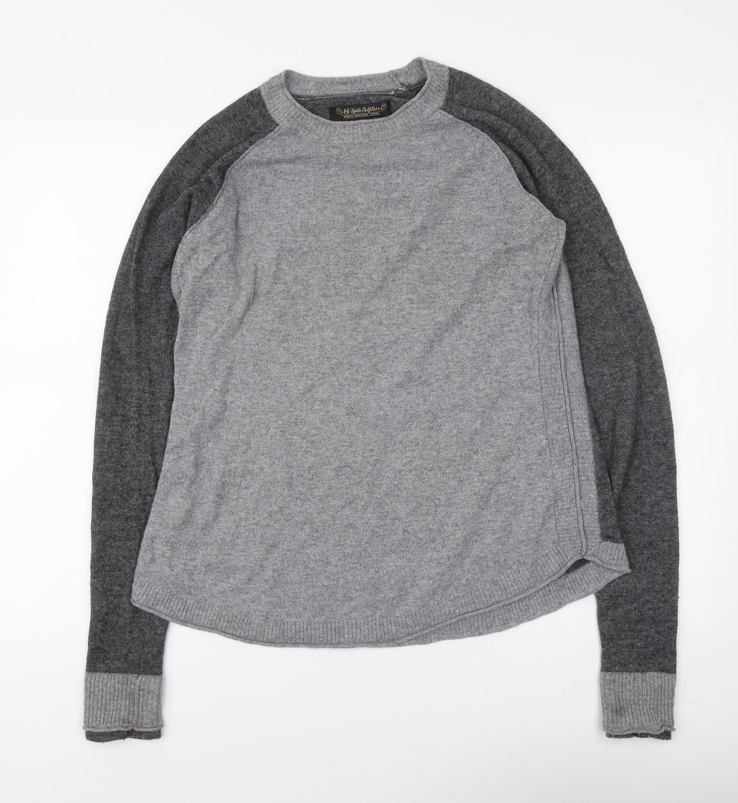 Noble Outfitters Womens Grey Round Neck Viscose Pullover Jumper Size L