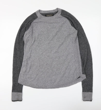 Noble Outfitters Womens Grey Round Neck Viscose Pullover Jumper Size L