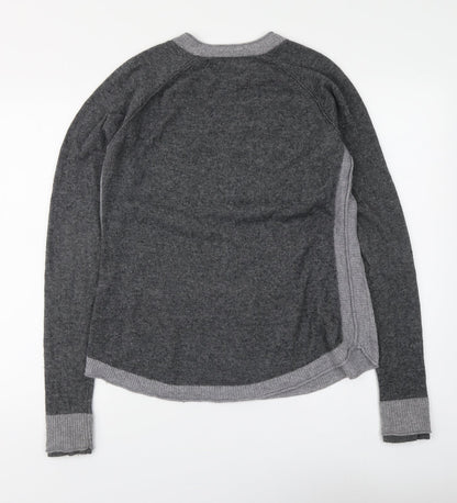 Noble Outfitters Womens Grey Round Neck Viscose Pullover Jumper Size L