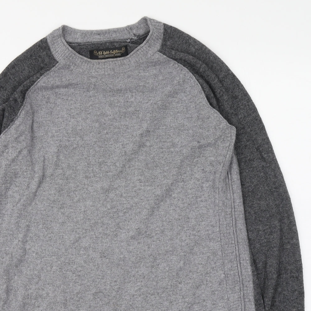 Noble Outfitters Womens Grey Round Neck Viscose Pullover Jumper Size L