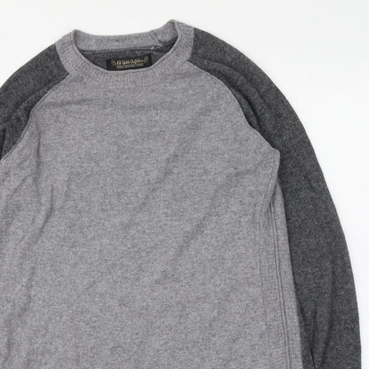 Noble Outfitters Womens Grey Round Neck Viscose Pullover Jumper Size L