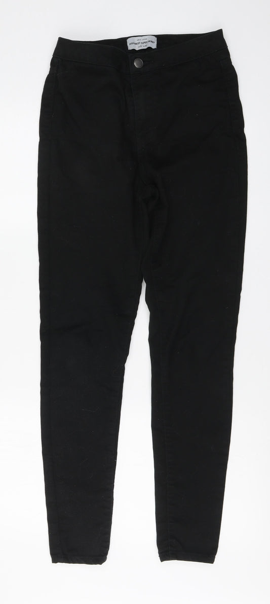 New Look Womens Black Cotton Skinny Jeans Size 10 L30 in Regular Button