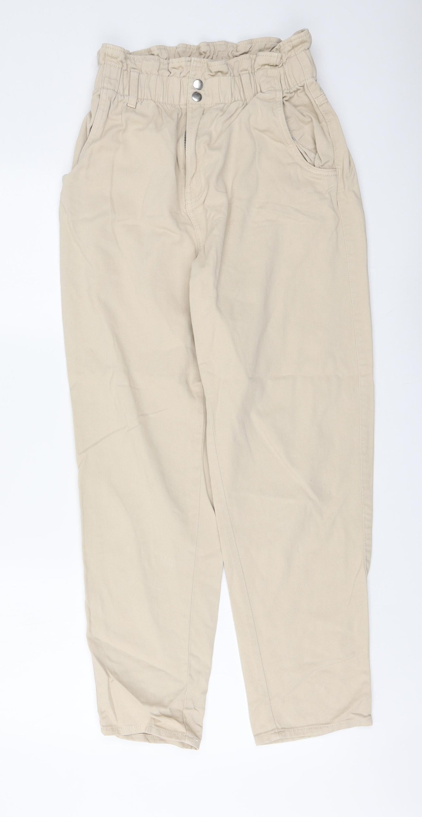 Womens UK Size S H&M Regular Fit  Beige Trousers