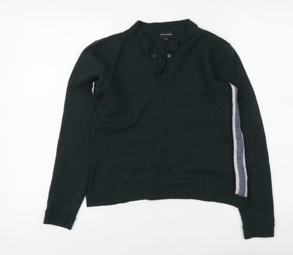 Club Monaco Womens Green V-Neck Wool Pullover Jumper Size XS