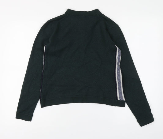 Club Monaco Womens Green V-Neck Wool Pullover Jumper Size XS