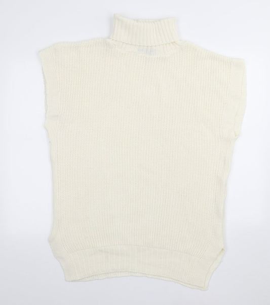 I SAW IT FIRST Womens Ivory Acrylic Jumper Dress Size S Roll Neck
