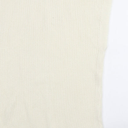 I SAW IT FIRST Womens Ivory Acrylic Jumper Dress Size S Roll Neck