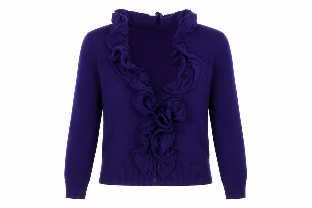 Womens UK Size M Nina Leonard Purple Cardigan Jumper
