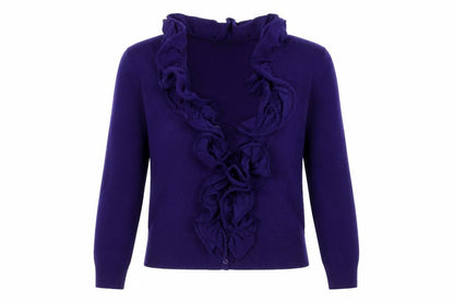 Womens UK Size M Nina Leonard Purple Cardigan Jumper