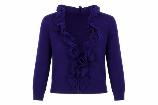 Womens UK Size M Nina Leonard Purple Cardigan Jumper