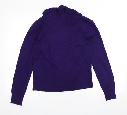 Womens UK Size M Nina Leonard Purple Cardigan Jumper
