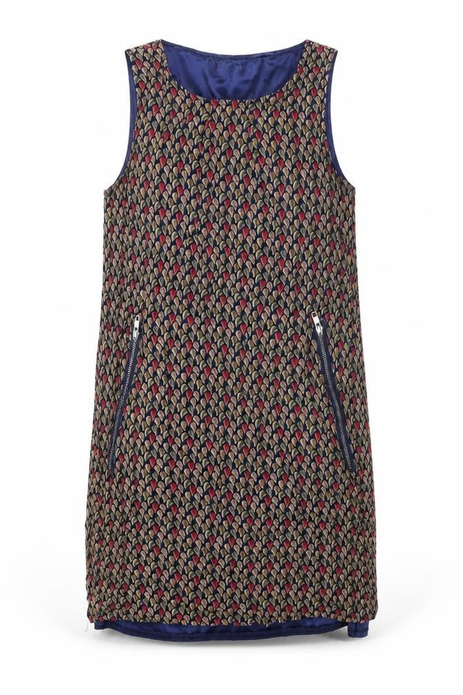 TENKI Womens Multicoloured Geometric Cotton Sheath Size M Scoop Neck