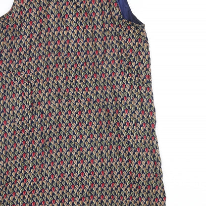 TENKI Womens Multicoloured Geometric Cotton Sheath Size M Scoop Neck