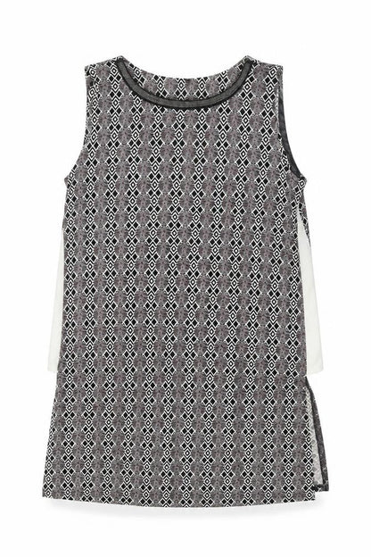 NEXT Womens Multicoloured Geometric Cotton Sheath Size 12 Scoop Neck