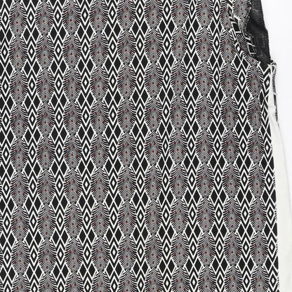 NEXT Womens Multicoloured Geometric Cotton Sheath Size 12 Scoop Neck