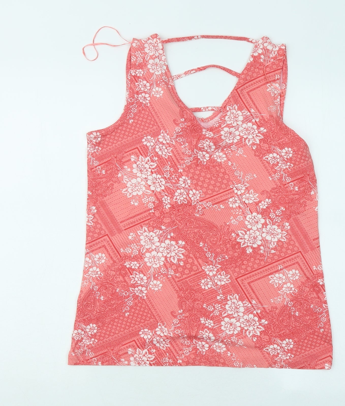 Womens UK Size 12 M&Co Red Basic Tank