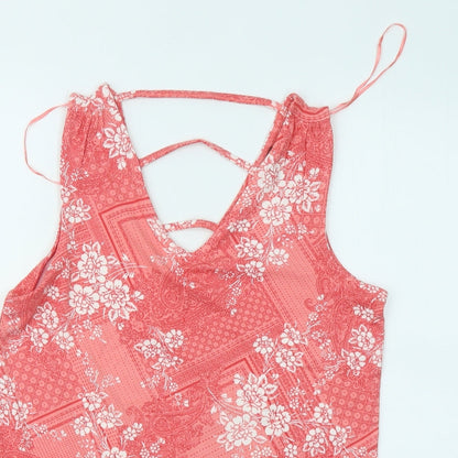 Womens UK Size 12 M&Co Red Basic Tank