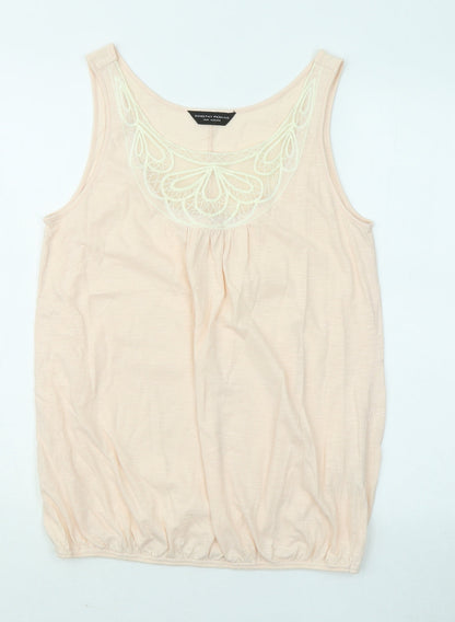 Dorothy Perkins Womens Pink Cotton Basic Tank Size 14 Round Neck