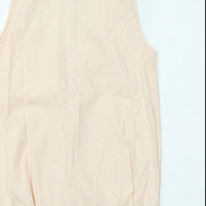 Dorothy Perkins Womens Pink Cotton Basic Tank Size 14 Round Neck