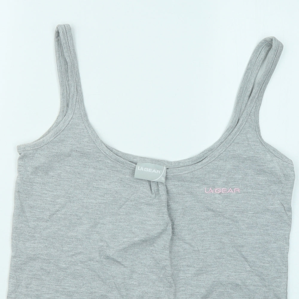LA Gear Womens Grey Cotton Basic Tank Size 16 Round Neck Pullover
