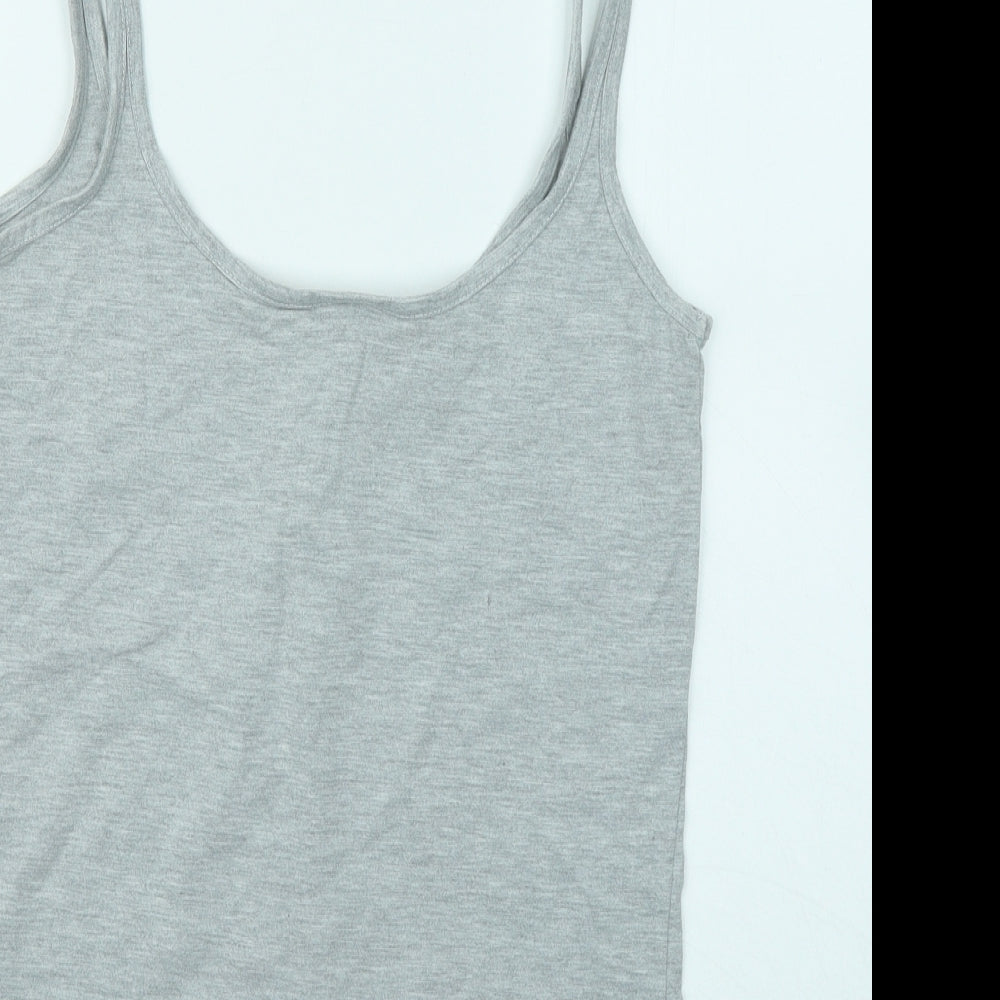 LA Gear Womens Grey Cotton Basic Tank Size 16 Round Neck Pullover