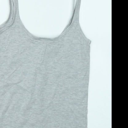 LA Gear Womens Grey Cotton Basic Tank Size 16 Round Neck Pullover