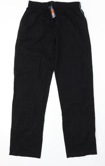 Kant Womens Black Polyester Jogger Trousers Size L L26 in Regular Tie