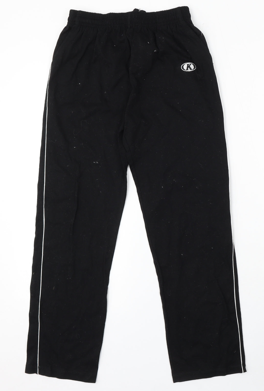 Kant Womens Black Polyester Jogger Trousers Size L L26 in Regular Tie