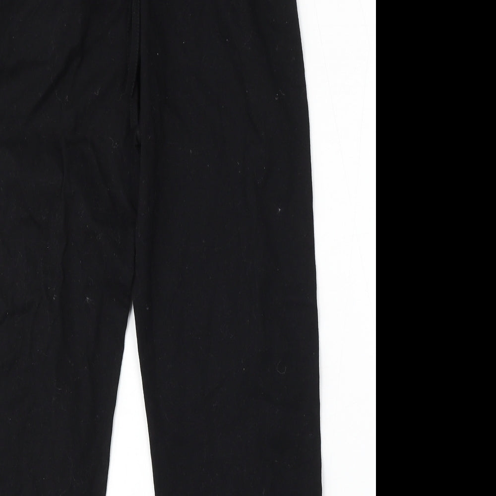 Kant Womens Black Polyester Jogger Trousers Size L L26 in Regular Tie