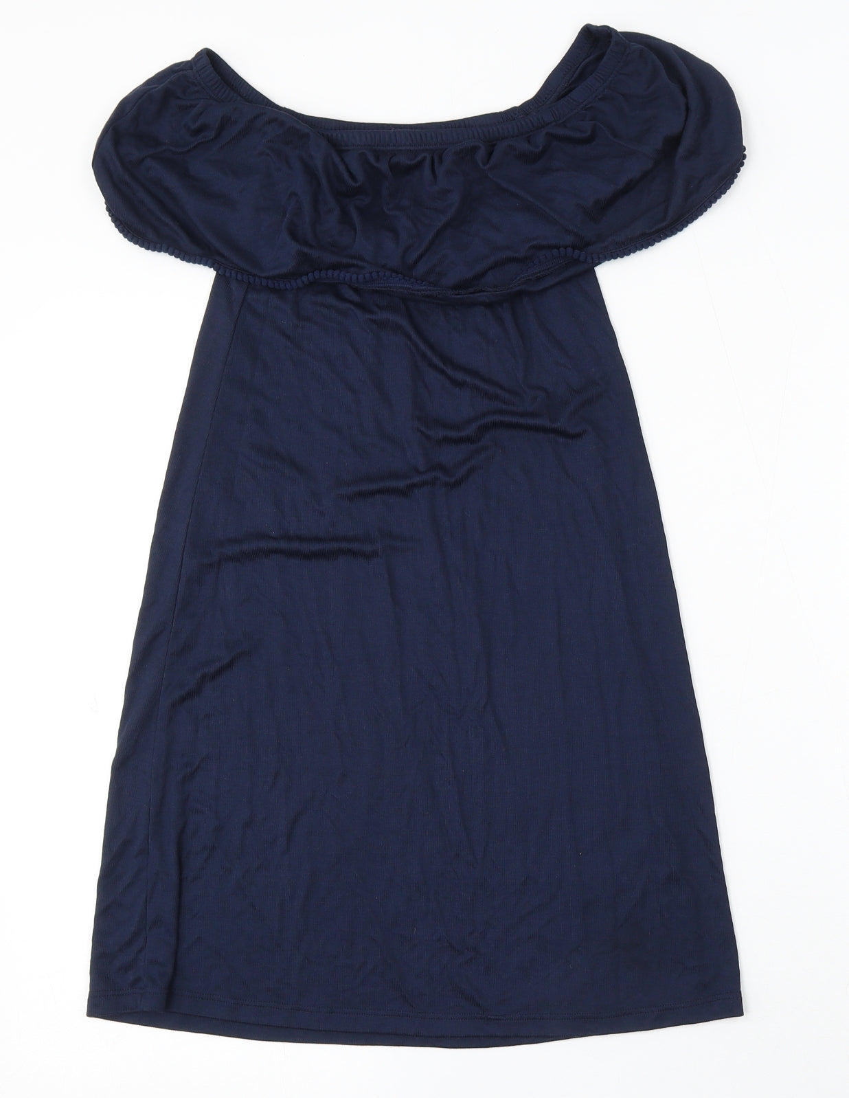 Primark Womens Blue Viscose Basic Blouse Size 4 Round Neck