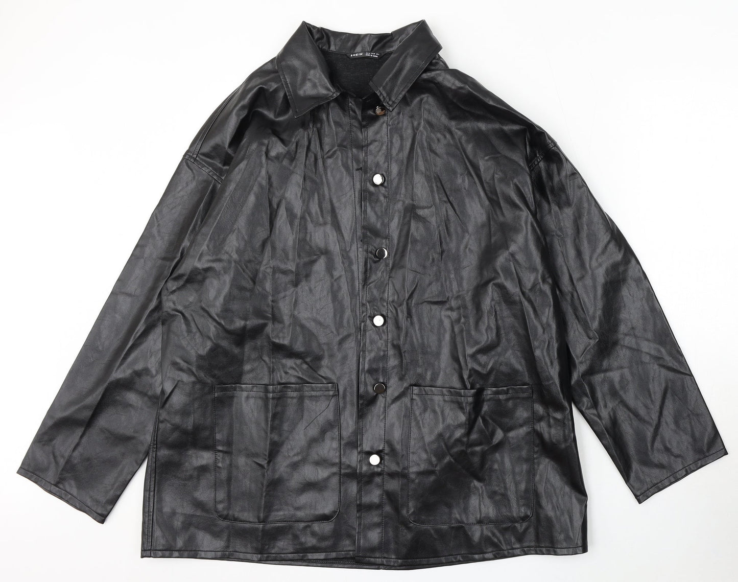 SheIn Womens Black Jacket Size M Button
