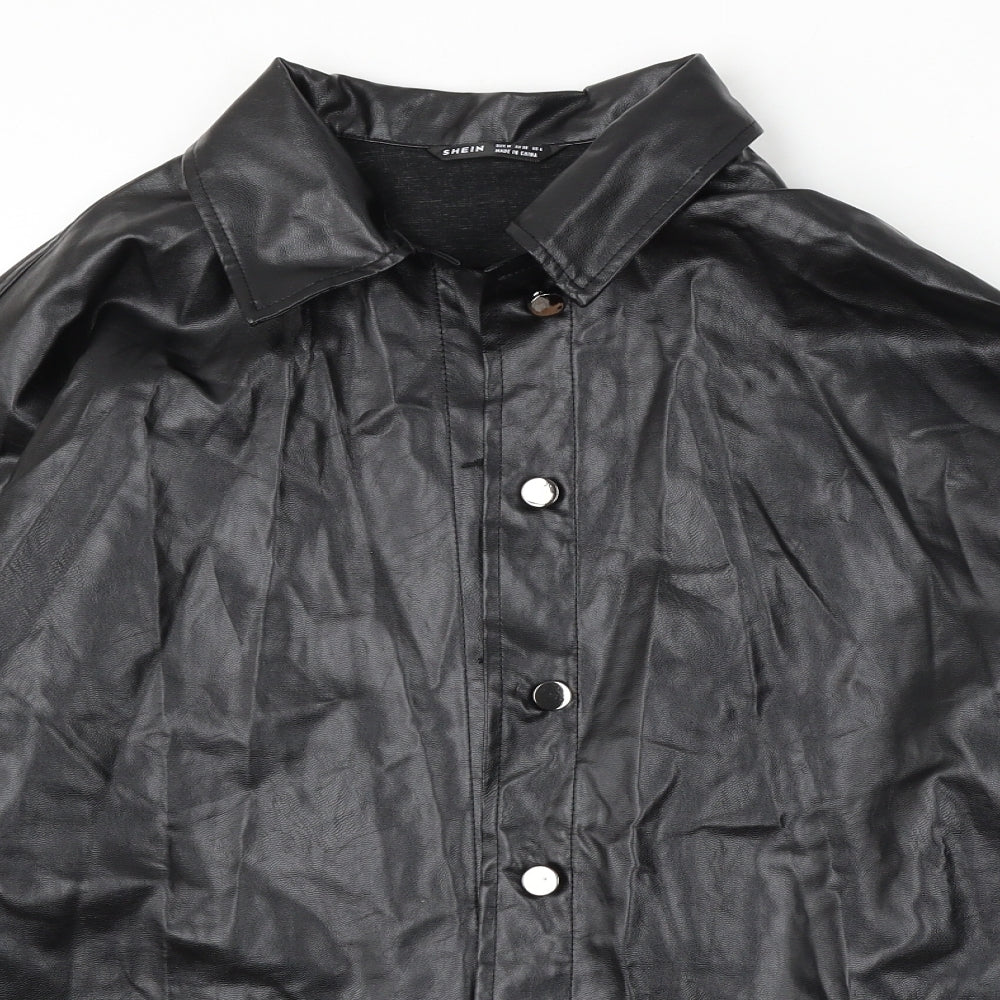 SheIn Womens Black Jacket Size M Button